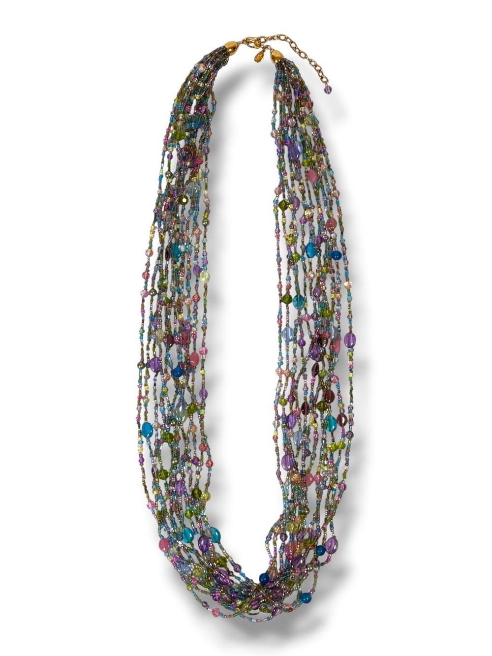 Joan Rivers Necklace Uranium Glass Pastel Czech Bead Statement Book Piece Long - Picture 6 of 14